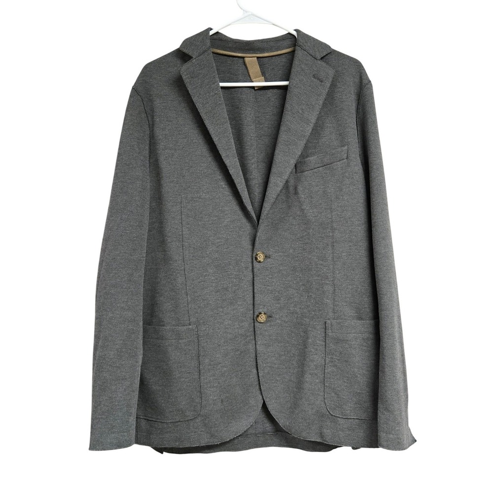 Eleventy Italy Knit Blazer Jacket Cotton Blend Sport Coat Gray Men's Size 54